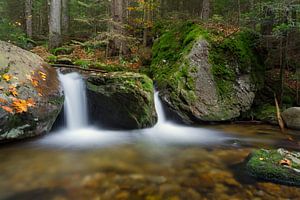 Belle chute d'eau dans le Bayerischer Wald, en Allemagne. sur Rob Christiaans