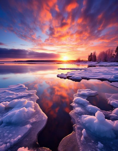 Goldene Stunde im Winter von fernlichtsicht