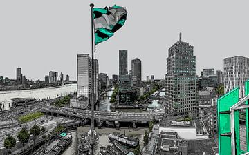 Rotterdam vanaf het Witte Huis van Rene Ladenius Digital Art