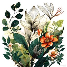 Florales Motiv von der Stille zur Blüte – Eine Hommage an das feine Zusammenspiel von Natürlichkeit und künstlerischer Geste als Stillleben von AidasignArt