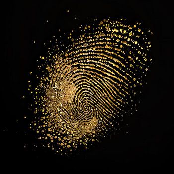 Gouden glitter vingerafdruk