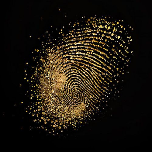 Gouden glitter vingerafdruk