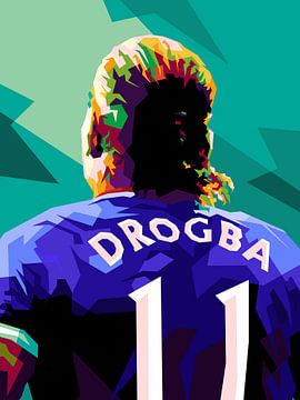 Didier Drogba legendes voetbal in pop-art geweldig van miru arts