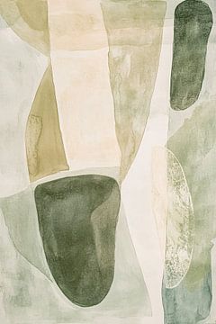 Abstracte vormen in olijfgroen van Imperial Art House