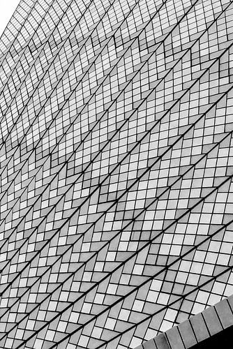 Architectonisch detail van het Sydney Operahouse, Australie