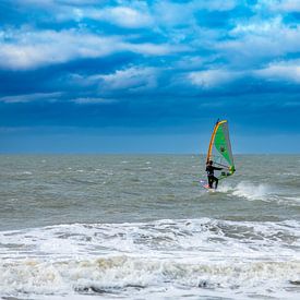 Surfer at sea near Westkapelle by MSP Canvas