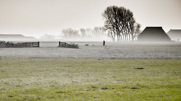Landschap bij Tzum, Friesland, Nederland. van Jaap Bosma Fotografie