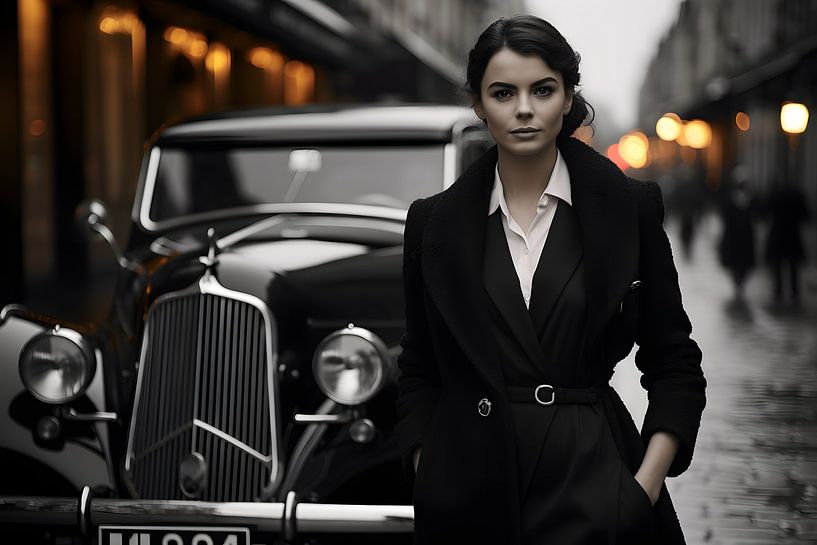 Damenportrait mit Oldtimer #1 von Skyfall