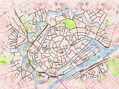Kaart van Middelburg centrum in de stijl 'Soothing Spring' van Maporia thumbnail