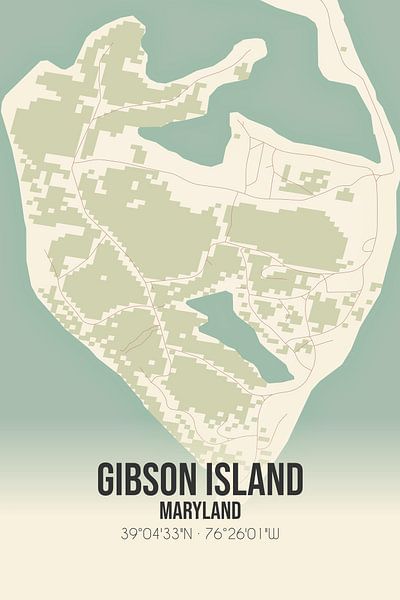 Vintage map of Gibson Island (Maryland), USA. by Prints of Place