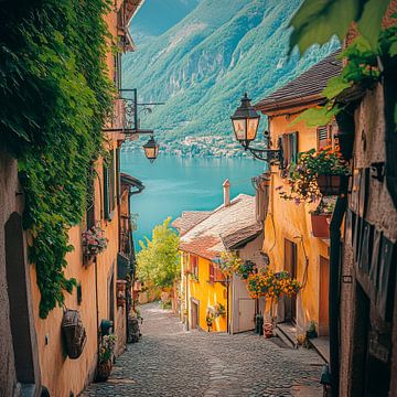 Dromerig bergdorp van Poster Art Shop