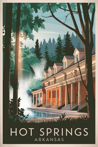 Hot Springs, Arkansas Vintage Travel Poster par Poster Art Shop
