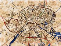 Kaart van Sneek in de stijl 'Serene Summer'