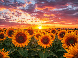Sunflower Smiles Sunburst van Joseph S Giacalone Photography
