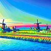 Hollandse molens 3 (modern art) van Hans Levendig (lev&dig fotografie)