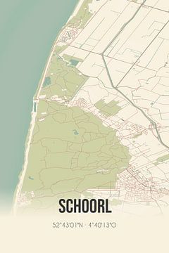 Vintage landkaart van Schoorl (Noord-Holland) van Rezona