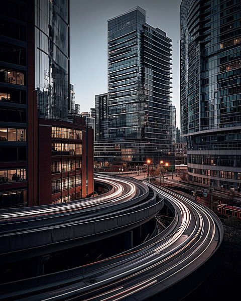 Chicago bei Sonnenaufgang von fernlichtsicht
