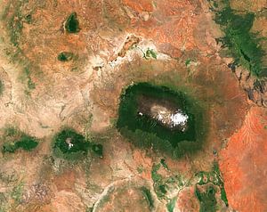 Satellietfoto van de Kilimanjaro, Tanzania van Wigger Tims