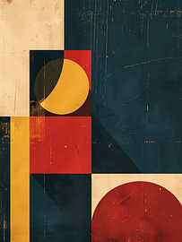 Retro Bauhaus-Geometrie: Strukturierte Abstraktion von Dave Schloffi