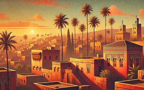 Vintage Marrakech, Medina Muren Poster