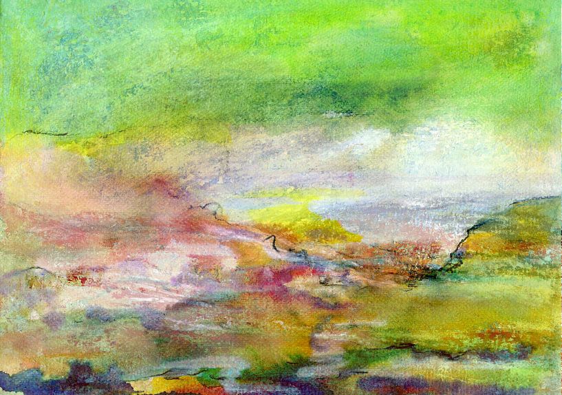 Landschap met heuvels van Claudia Gründler