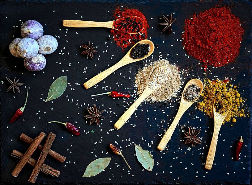 Cheerful palette with spices . Cheerful palette with spices. by Saskia Dingemans Awarded Photographer