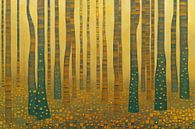 Een Bamboo Bos in de Stijl van Gustav Klimt van Whale & Sons thumbnail