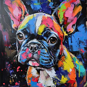 Bunte Bulldogge von Wunderbare Kunst