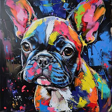 Bunte Bulldogge von De Mooiste Kunst