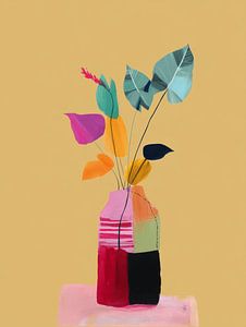 Bunte Vase mit Blumen