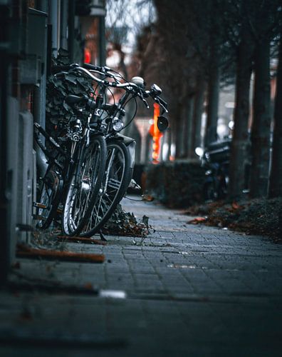 De fietsen die bij elkaar blijven.