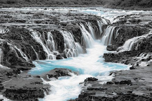 The Brúarárfoss or Brúarfoss waterfall Iceland by Menno Schaefer