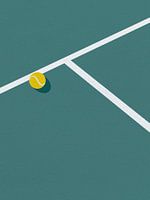 Minimal art vintage tennis field
