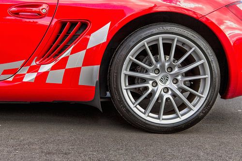 Porsche Boxster in de kleur rood