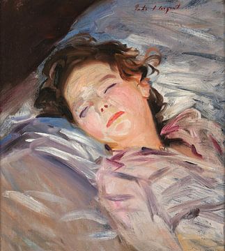 Hoofd van een slapend meisje, John Singer Sargent