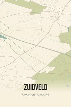 Vintage landkaart van Zuidveld (Drenthe) van MijnStadsPoster