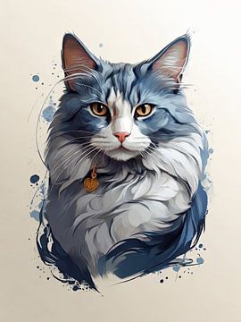 Portrait de chat bleu sur TOAN TRAN