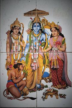 hindoeistische afbeelding op tegels