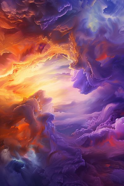 Colourful ascent in the clouds by artefacti