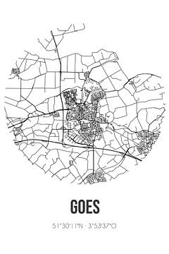 Goes (Zeeland) | Landkaart | Zwart-wit van MijnStadsPoster