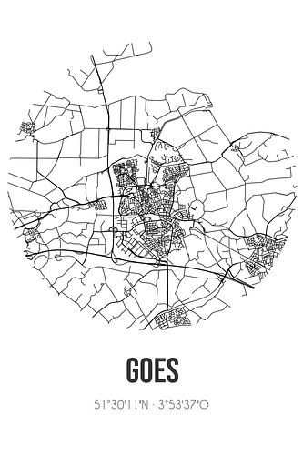 Goes (Zeeland) | Karte | Schwarz und weiß