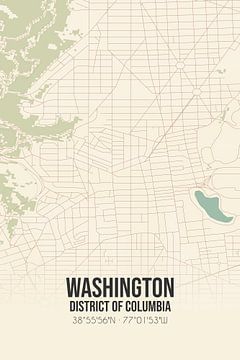 Vintage map of Washington (District of Columbia), USA. by Rezona