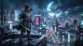 Japan, Cyberpunk-Samurai von my pixel art