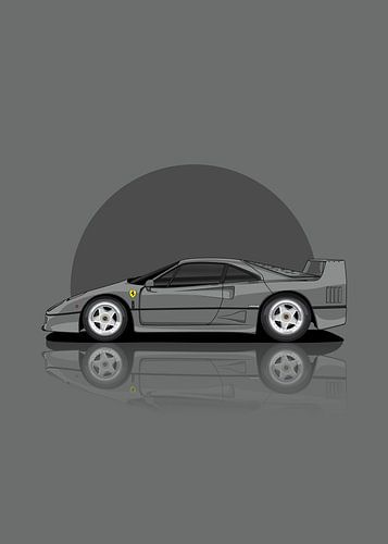 Kunst 1989 ferrari f40 grijs
