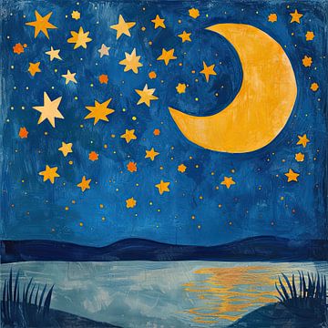 Lune Étoiles Nuit Ciel étoilé sur Niklas Maximilian