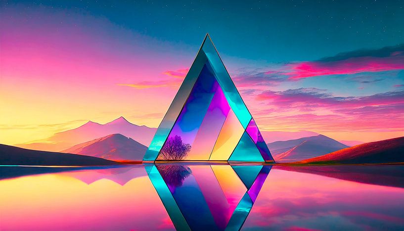 Landschap met zonsondergang van Mustafa Kurnaz