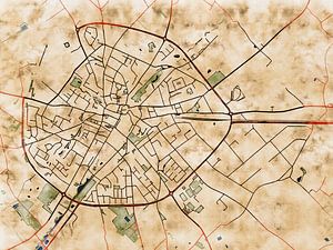 Karte von Poperinge im stil 'Serene Summer'
