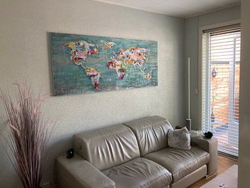 Customer photo: World Art Map Green by Atelier Paint-Ing