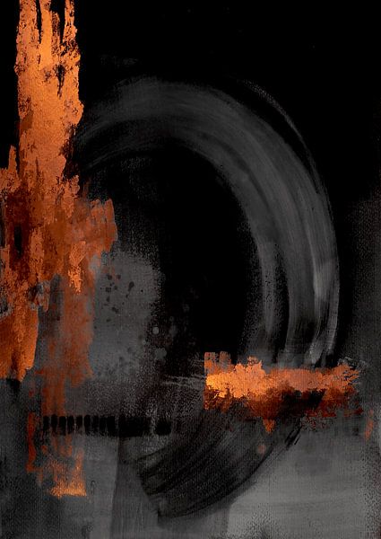 Black orange abstract by Ela Szczepaniak