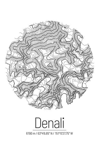 Denali | Kaarttopografie (Minimaal) van ViaMapia